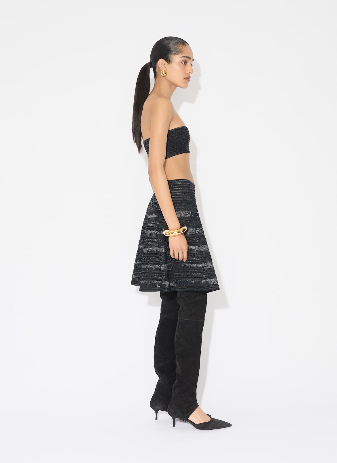 TOP KNITTED CORSET ALAÏA BLACK TOP KNITTED CORSET
